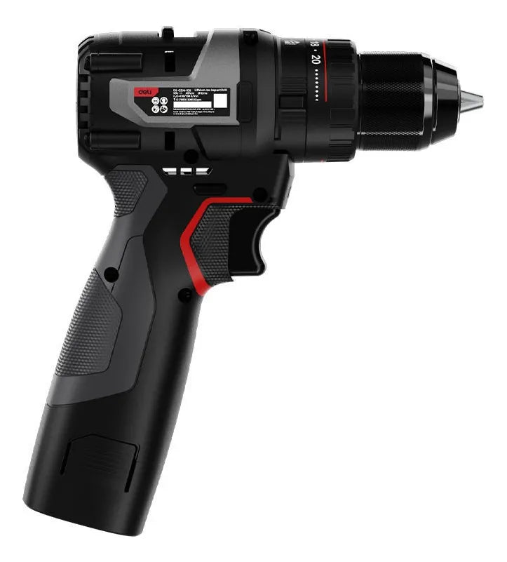 Taladro Atornillador Percutor 16V con 2 Baterías Deli