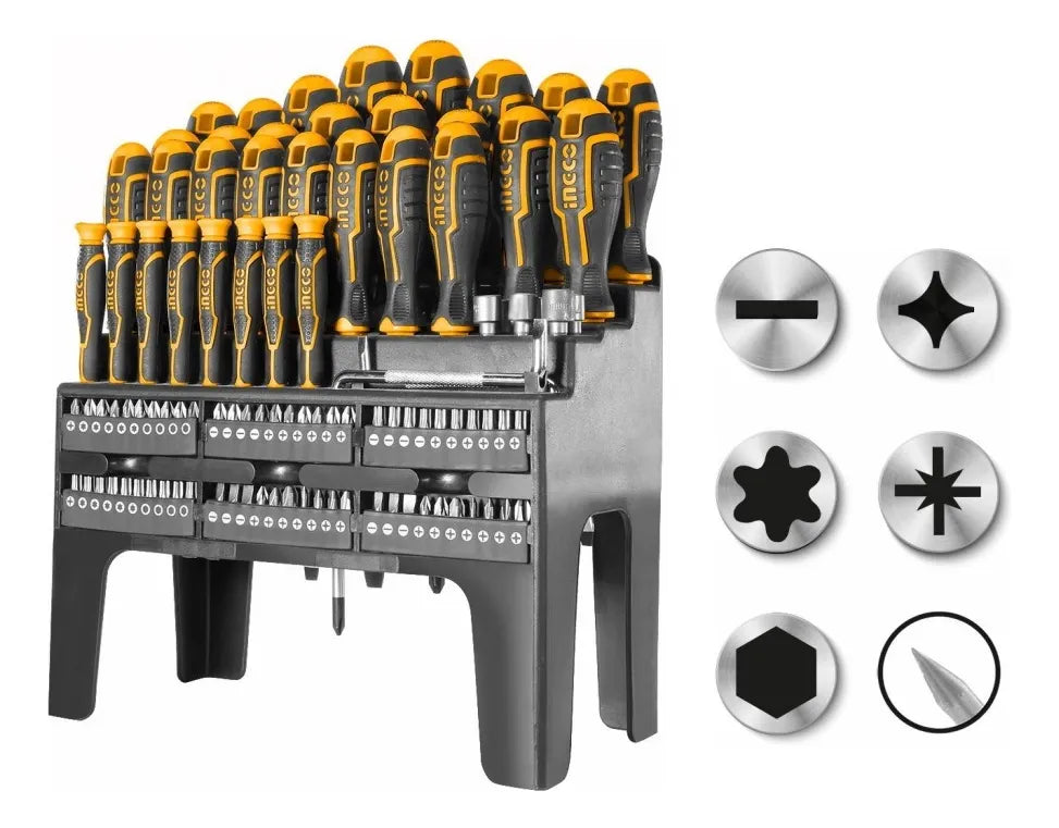 Juego de Destornilladores y Puntas INGCO HKS10028 – 100 Piezas