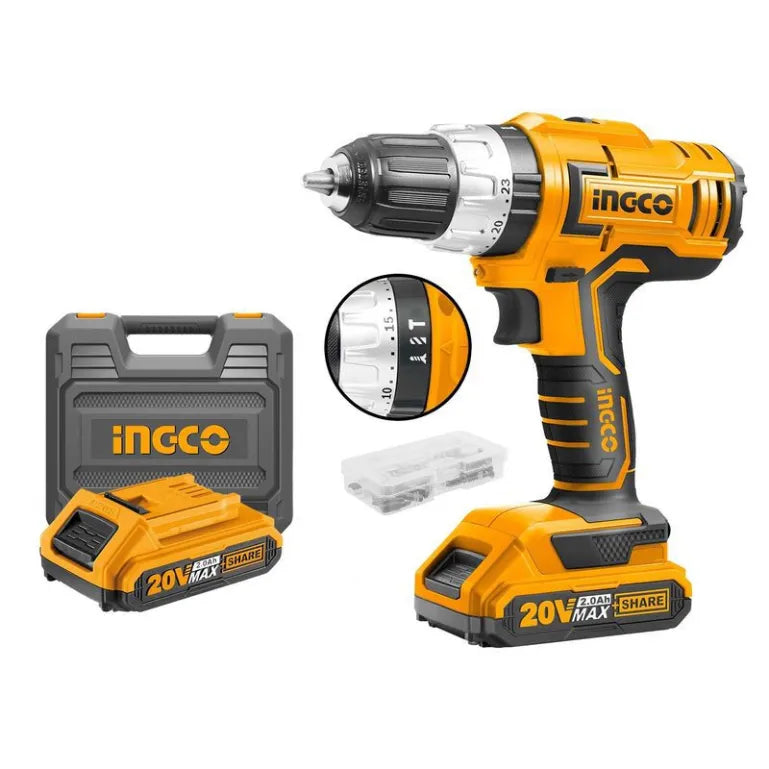 Taladro Percutor Inalámbrico Brushless INGCO P20S 20 V