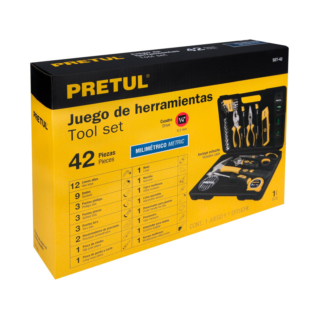 Juego de Herramientas Pretul 42 Piezas
